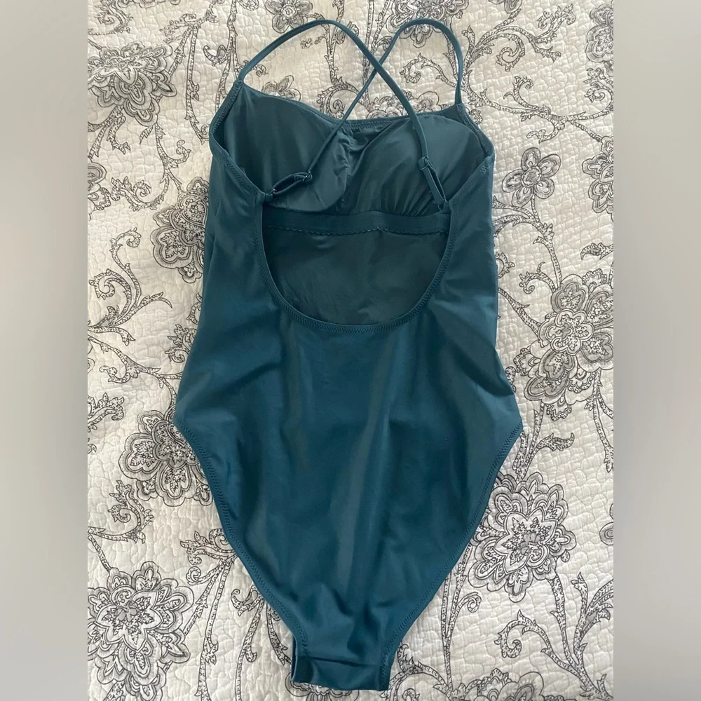Girlfriend Collective swimsuit one piece dark blue teal small - Picture 3 of 12